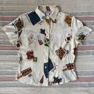 Vintage Western Blouse by Banjo Dallas Texas ~ Size Medium